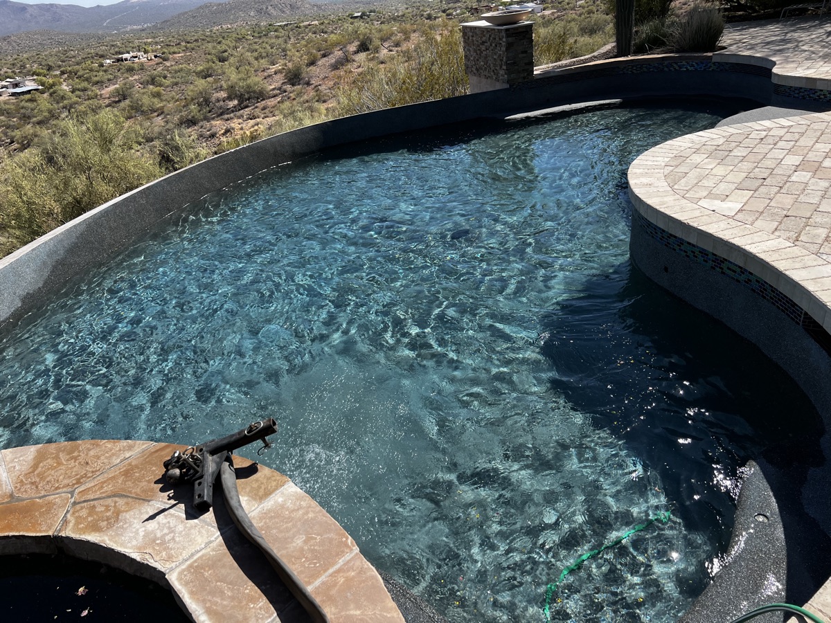Pool filled with delivered water, Arizona
